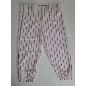Easton White Athletic Shorts with Red Pinstripes